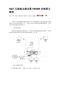 FAST无线路由器设置FW300R详细图文教程