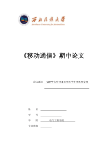 GSM蜂窝移动通信网络中移动性的管理