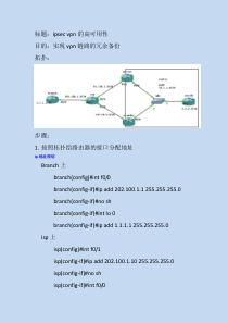 ipsecvpn高可用性链路冗余备份实例