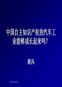 中国自主知识产权的汽车工业能够成长起来吗