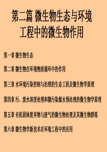 微生物生态与环境工程中的微生物作用