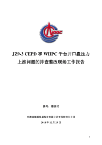 JZ9-3CEPD和C平台井口盘涨压问题排查整改工作报告