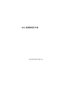 NC5系统管理员手册