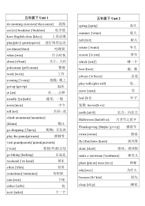 pep小学英语五年级下册带音标单词表