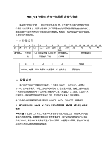 M0304智能电动执行机构快速操作指南