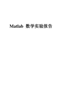 MATLAB数学实验报告