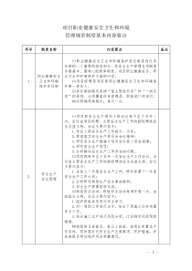 484--项目职业健康安全卫生和环境管理规章制度基本内容要点