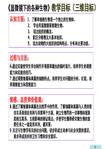 显微镜下的各种生物教学目标(三维目标)