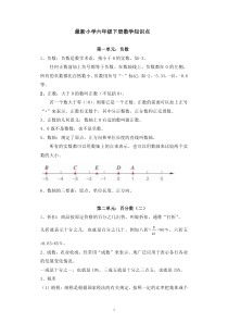 最新人教版小学六年级下册数学全册知识点