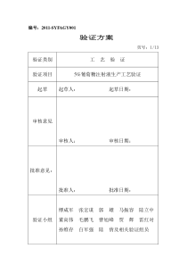 5葡萄糖工艺验证方案