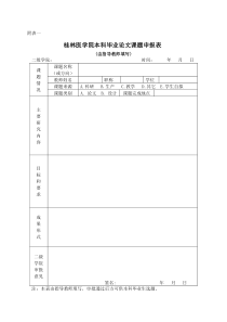 桂林医学院生物技术专业本科毕业实习各附表