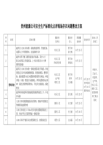 8月1日能源公司安全生产标准化点评存在问题整改方案