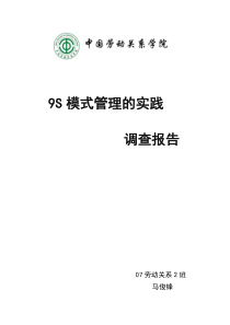 9S管理模式实践报告