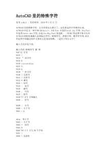 AutoCAD里的特殊字符