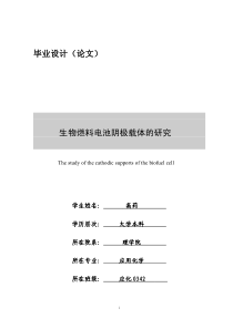 毕业设计（论文）生物燃料电池阴极载体的研究