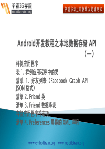 Android开发教程之本地数据存储API(一)