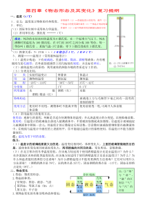 A第四章《物质形态及其变化》复习课笔记