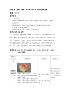 生物八年级上册第一节《花的结构和类型》教案