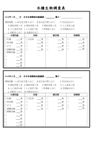 水栖生物调查表