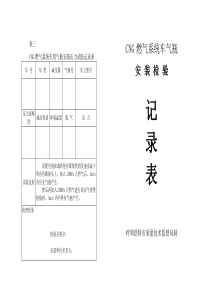 CNG燃气系统车气瓶安装检验记录表