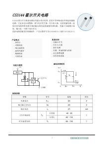 CS3144单极性霍尔开关数据手册