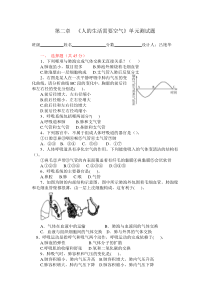 济南版七下生物第二章人的生活需要空气测试题(有答案)