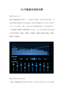 EQ均衡器各频段详解+调试方法