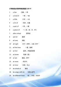 小学阶段必背常考英语短语100个