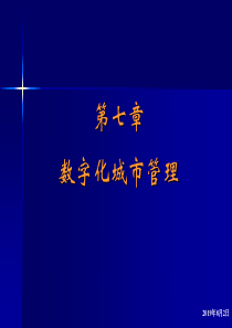 电子政务第七章数字化城市管理