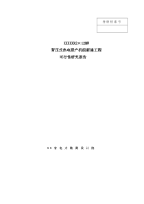 2×12MW背压式热电联产机组新建工程可行性研究报告