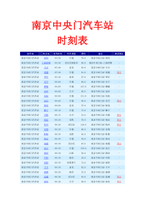 南京中央门汽车站时刻表