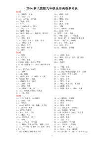 2015新人教版九年级全册英语单词