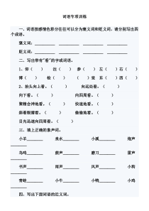 3小升初汉字词语专项训练