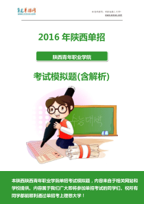 2016年陕西青年职业学院单招模拟题(含解析)