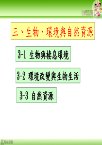 生物与栖息环境