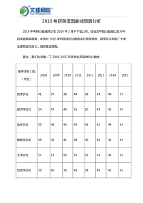 2016考研英语国家线预测分析