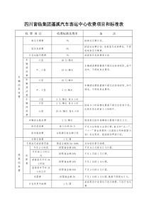 四川富临集团蓬溪汽车客运中心收费项目和标准表