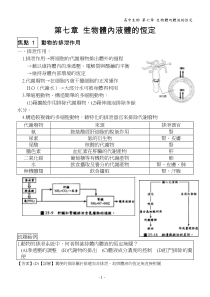 生物体内液体的恒定