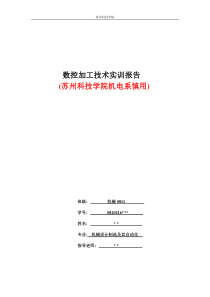 苏州科技学院机械专业(公办)XXXX年暑假数控实训报告