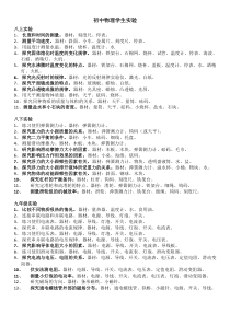 初中物理实验列表及注意事项