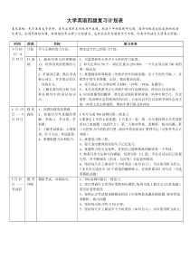 大学英语四级考试复习计划表