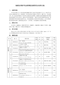 生物化学与分子生物学专业硕博连读研究生培养方案