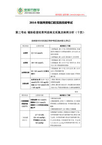 2016年医师资格口腔实践技能考试第三考站 辅助检查结果判读、病史采集及病例分析(十四)