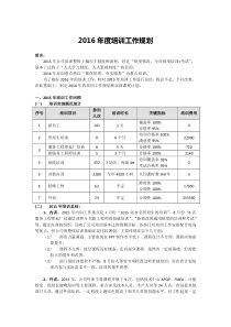 2016年培训工作规划(20151207)