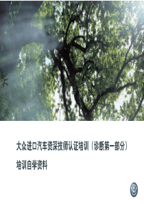 大众进口汽车资深技师认证培训(诊断第一部分)-自学资