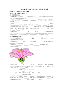 2014生物苏教版最新版八年级下复习要点