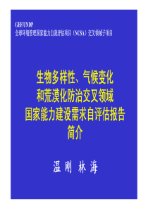 生物多样性、气候变化和荒漠化防治交叉领域国家能力建设需求自评