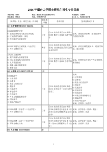 2016年烟台大学硕士研究生招生专业目录