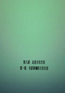 2015-2016学年高中政治专题8.1色彩斑斓的文化生活课件新人教版必修3