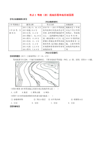 2016年高考地理考点大揭秘自然地理考点3等高(深)线地形图和地形剖面图练习